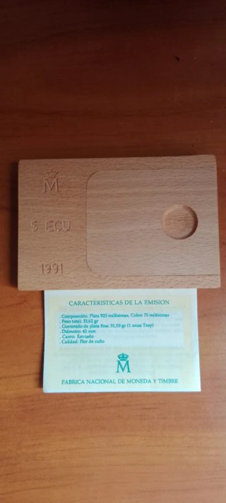 5 ecus plata 1991 Averroes