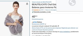 Estola Pelo Fiesta BEAUTELICATE Gris