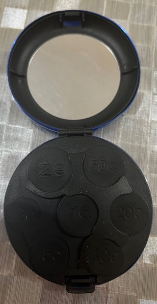 Monedero metálico azul
