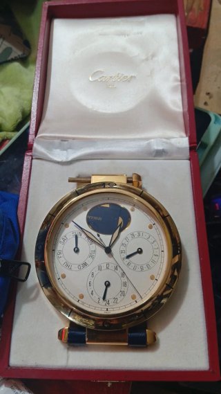 Cartier Reloj de Sobremesa Oro y Azul