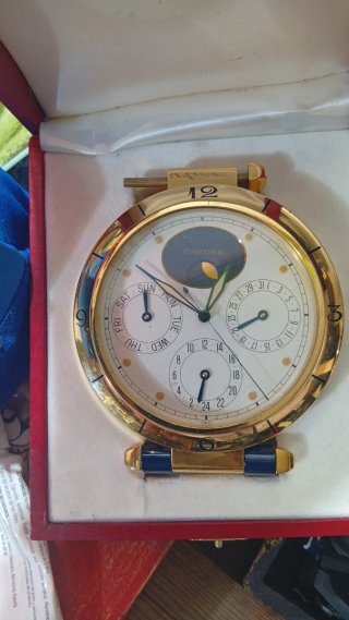 Cartier Reloj de Sobremesa Oro y Azul