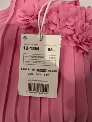 Vestito bambina Marines rosa fiori 12-18 mesi
