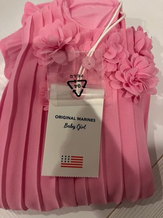 Vestito bambina Marines rosa fiori 12-18 mesi