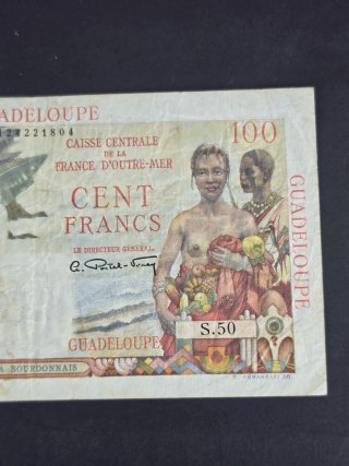 Billete 100 Francos Guadalupe 1950