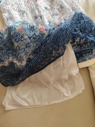 Abito sottoveste in pizzo/S/M/ sfumato bianco/blu