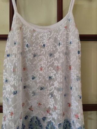 Abito sottoveste in pizzo/S/M/ sfumato bianco/blu