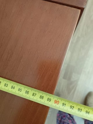 Mesa comedor madera cerezo macizo cristal