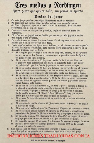 Juego de mesa antiguo alemán Dreimal um Nördlingen
