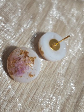 Pendientes Resina Flores Secas y Pan de Oro