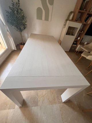 Mesa de comedor madera blanca