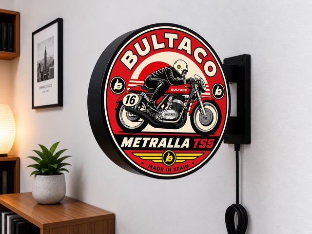 Cartel Luminoso Bultaco Metralla TSS