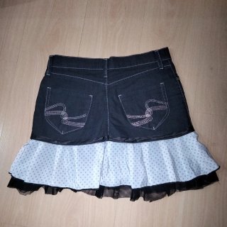 Falda vaquera combinada negra y blanca