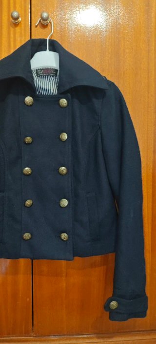 Abrigo azul marino mujer Zara