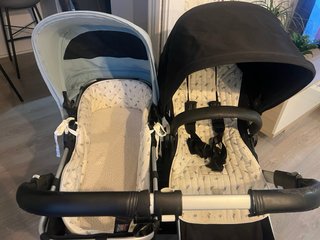 Carrito Bugaboo Doble. 2 sillitas y 2 capotas