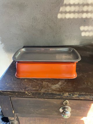 Báscula de cocina antigua naranja