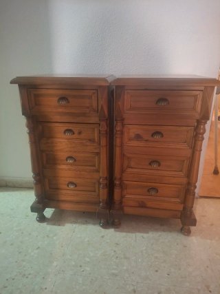 Mesitas de noche madera estilo rondeño (2uds)