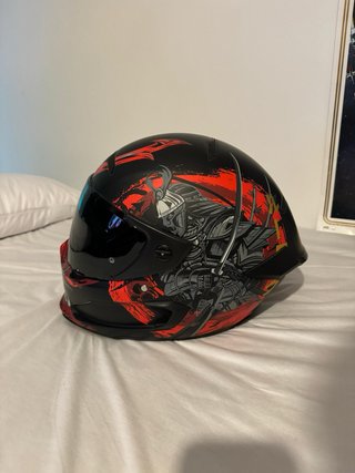 Casco Moto Ruroc Negro Rojo