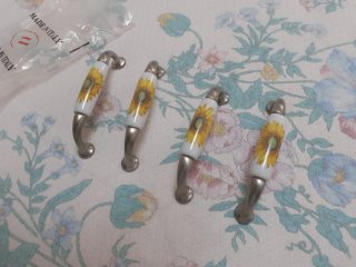 Maniglie ceramica girasole set 4