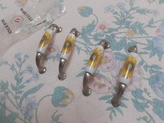 Maniglie ceramica girasole set 4