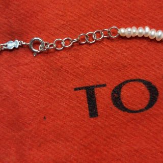 Collar Tous Perlas Blancas Oso Plata