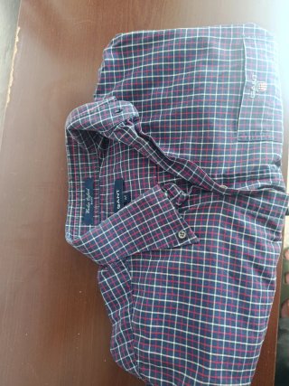 Camisa GANT cuadros azul M + zapatos azul marino