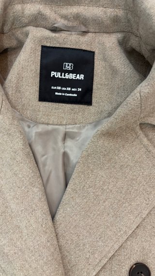 Abrigo Pull&Bear Talla XS Beige