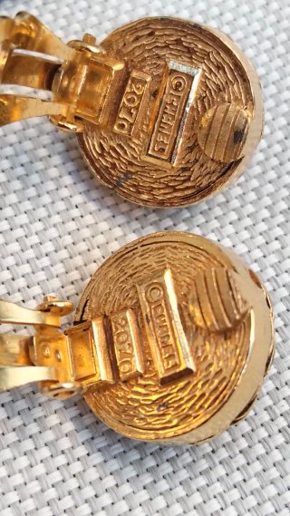 Pendientes Chanel Vintage Dorados CC Marrones