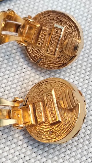 Pendientes Chanel Vintage Dorados CC Marrones