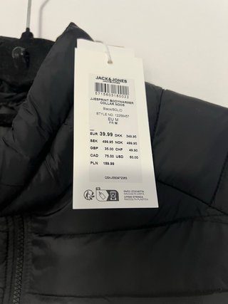 Colete acolchoado Jack & Jones preto