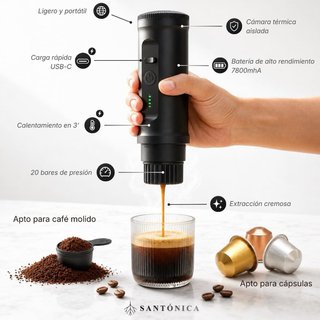 NUEVO! Cafetera Portátil 2 en 1: Cápsulas y Molido