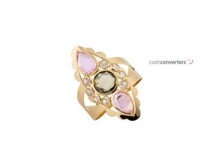 anillo oro 18k con piedra con circonita