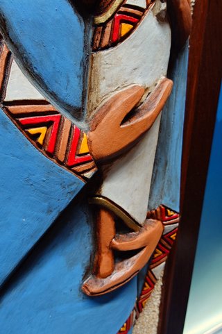 Cuadro afro brasileño virgen María sosteniendo el niño Jesús