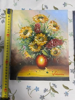 Cuadros de flores pintados a mano