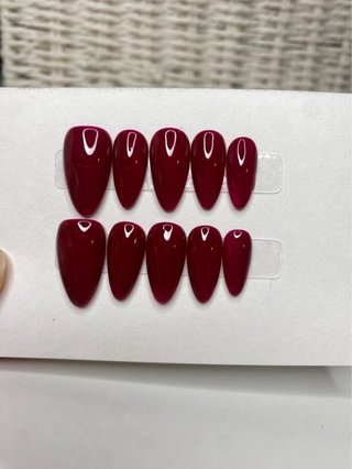 Uñas Press On Color Rojo
