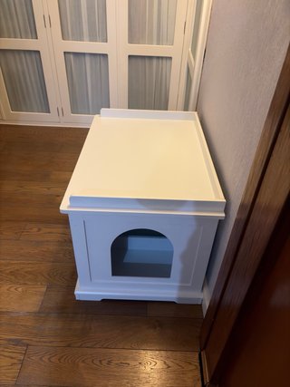 Mueble arenero para gatos de madera