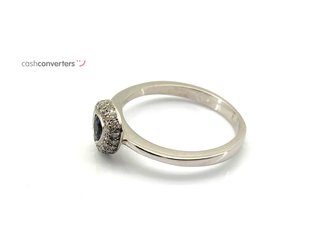 sortija oro 18k con piedra con diamante,zafiro