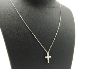 gargantilla oro 18k con piedra con diamante 22cm