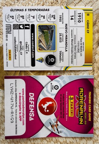 5 cromos Cádiz CF – Megacracks / Adrenalyn XL