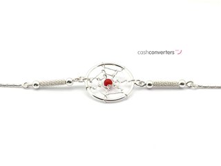 pulsera plata 925mm con piedra con coral