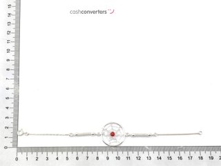 pulsera plata 925mm con piedra con coral