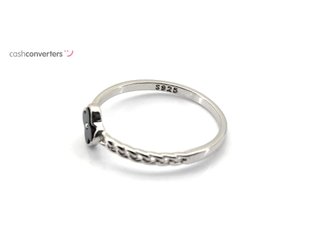 sortija plata 925mm con piedra con cuarzo