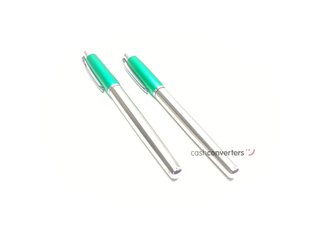 boligrafo alta gama belbol set pluma estilográfica + bolígrafo verde/plata