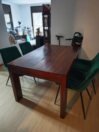 Mesa Comedor Caoba Colonial 150x100 + 6 Sillas