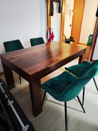 Mesa Comedor Caoba Colonial 150x100 + 6 Sillas