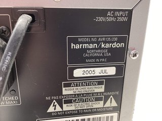 amplificador home cinema harman kardon avr 135/230