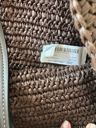 Bolso Zara tejido marrón