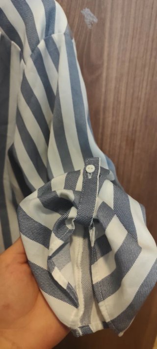 Camisa rayas blancas y grises manga larga