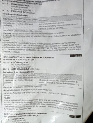 Fertilizante Nitrato Cálcico 25 kgs.