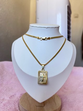 Cadena Oro Laminado 18 k Colgante Cruz