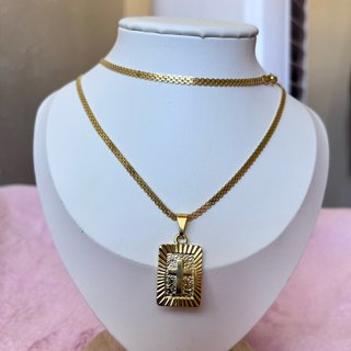 Cadena Oro Laminado 18 k Colgante Cruz